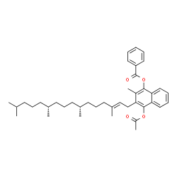 ChemSpider 2D Image | 4-Acetoxy-2-methyl-3-[(2E,7R,11R)-3,7,11,15-tetramethyl-2-hexadecen-1-yl]-1-naphthyl benzoate | C40H54O4