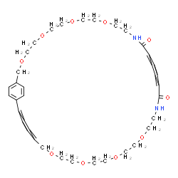 ChemSpider 2D Image | 7,10,13,16,29,32,35,38-Octaoxa-19,26-diazatetracyclo[38.2.2.2~2,5~.2~21,24~]octatetraconta-1(42),2,4,21,23,40,43,45,47-nonaene-20,25-dione | C38H50N2O10