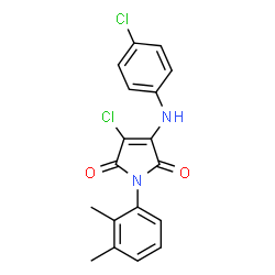 ChemSpider 2D Image | 3-Chloro-4-[(4-chlorophenyl)amino]-1-(2,3-dimethylphenyl)-1H-pyrrole-2,5-dione | C18H14Cl2N2O2