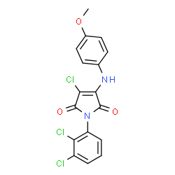 ChemSpider 2D Image | 3-Chloro-1-(2,3-dichlorophenyl)-4-[(4-methoxyphenyl)amino]-1H-pyrrole-2,5-dione | C17H11Cl3N2O3