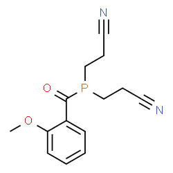 ChemSpider 2D Image | 3,3'-[(2-Methoxybenzoyl)phosphinediyl]dipropanenitrile | C14H15N2O2P