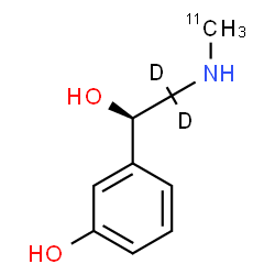 ChemSpider 2D Image | 3-[(1R)-1-Hydroxy-2-[(~11~C)methylamino](2,2-~2~H_2_)ethyl]phenol | C811CH11D2NO2