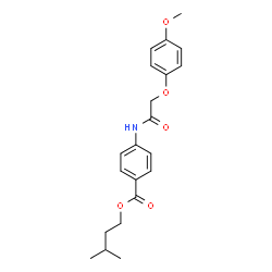 ChemSpider 2D Image | 3-Methylbutyl 4-{[(4-methoxyphenoxy)acetyl]amino}benzoate | C21H25NO5