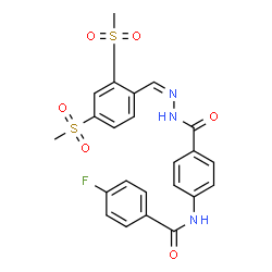 ChemSpider 2D Image | N-[4-({(2Z)-2-[2,4-Bis(methylsulfonyl)benzylidene]hydrazino}carbonyl)phenyl]-4-fluorobenzamide | C23H20FN3O6S2