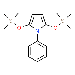ChemSpider 2D Image | 1-Phenyl-2,5-bis[(trimethylsilyl)oxy]-1H-pyrrole | C16H25NO2Si2