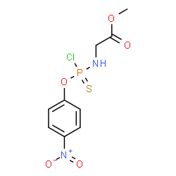 ChemSpider 2D Image | Methyl N-[chloro(4-nitrophenoxy)phosphorothioyl]glycinate | C9H10ClN2O5PS