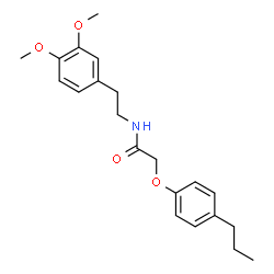 ChemSpider 2D Image | N-[2-(3,4-Dimethoxyphenyl)ethyl]-2-(4-propylphenoxy)acetamide | C21H27NO4