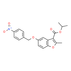 ChemSpider 2D Image | Isopropyl 2-methyl-5-[(4-nitrobenzyl)oxy]-1-benzofuran-3-carboxylate | C20H19NO6