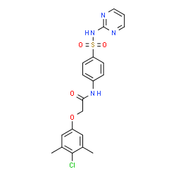 ChemSpider 2D Image | 2-(4-Chloro-3,5-dimethylphenoxy)-N-[4-(2-pyrimidinylsulfamoyl)phenyl]acetamide | C20H19ClN4O4S