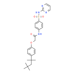 ChemSpider 2D Image | N-[4-(2-Pyrimidinylsulfamoyl)phenyl]-2-[4-(2,4,4-trimethyl-2-pentanyl)phenoxy]acetamide | C26H32N4O4S