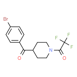 ChemSpider 2D Image | 1-[4-(4-Bromobenzoyl)-1-piperidinyl]-2,2,2-trifluoroethanone | C14H13BrF3NO2