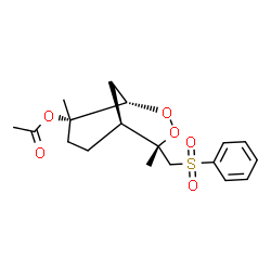 ChemSpider 2D Image | (1S,4S,5S,8S)-4,8-Dimethyl-4-[(phenylsulfonyl)methyl]-2,3-dioxabicyclo[3.3.1]non-8-yl acetate | C18H24O6S