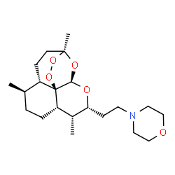 ChemSpider 2D Image | 4-{2-[(1S,4S,5R,8S,9R,10R,12R,13R)-1,5,9-Trimethyl-11,14,15,16-tetraoxatetracyclo[10.3.1.0~4,13~.0~8,13~]hexadec-10-yl]ethyl}morpholine | C21H35NO5