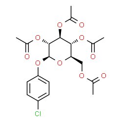 ChemSpider 2D Image | 4-Chlorophenyl 2,3,4,6-tetra-O-acetyl-beta-D-glucopyranoside | C20H23ClO10