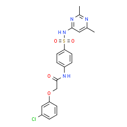 ChemSpider 2D Image | 2-(3-Chlorophenoxy)-N-{4-[(2,6-dimethylpyrimidin-4-yl)sulfamoyl]phenyl}acetamide | C20H19ClN4O4S