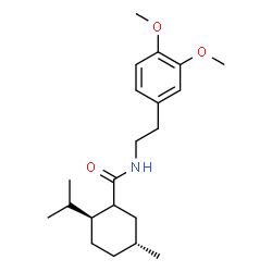 ChemSpider 2D Image | (2S,5R)-N-[2-(3,4-Dimethoxyphenyl)ethyl]-2-isopropyl-5-methylcyclohexanecarboxamide | C21H33NO3