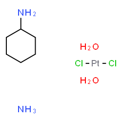 ChemSpider 2D Image | Cyclohexanamine - dichloroplatinum ammoniate hydrate (1:1:1:2) | C6H20Cl2N2O2Pt