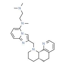 ChemSpider 2D Image | N-{2-[(4aR,10bS)-3,4,4a,5,6,10b-Hexahydro-1,10-phenanthrolin-1(2H)-ylmethyl]imidazo[1,2-a]pyridin-5-yl}-N,N',N'-trimethyl-1,2-ethanediamine | C25H34N6