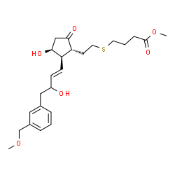 ChemSpider 2D Image | Methyl 4-({2-[(1R,2R,3S)-3-hydroxy-2-{(1E)-3-hydroxy-4-[3-(methoxymethyl)phenyl]-1-buten-1-yl}-5-oxocyclopentyl]ethyl}sulfanyl)butanoate | C24H34O6S
