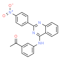 ChemSpider 2D Image | ethanone, 1-[3-[[(4Z)-2-(4-nitrophenyl)-4(3H)-quinazolinylidene]amino]phenyl]- | C22H16N4O3