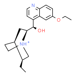 ChemSpider 2D Image | (3alpha,8alpha,9R)-6'-Ethoxy-9-hydroxy-10,11-dihydrocinchonan-1-ium | C21H29N2O2