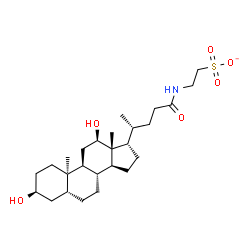 ChemSpider 2D Image | 2-{[(3beta,5beta,10alpha,12beta,17alpha)-3,12-Dihydroxy-24-oxocholan-24-yl]amino}ethanesulfonate | C26H44NO6S