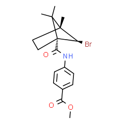 ChemSpider 2D Image | Methyl 4-({[(1S,4R,6R)-6-bromo-4,5,5-trimethylbicyclo[2.1.1]hex-1-yl]carbonyl}amino)benzoate | C18H22BrNO3