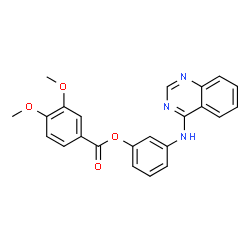 ChemSpider 2D Image | 3-(4-Quinazolinylamino)phenyl 3,4-dimethoxybenzoate | C23H19N3O4