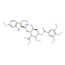 ChemSpider 2D Image | (15beta,16alpha,17alpha,18alpha,20alpha)-11,17-Dimethoxy-16-(methoxycarbonyl)-18-[(3,4,5-trimethoxybenzoyl)oxy]yohimban-4-ium | C33H41N2O9