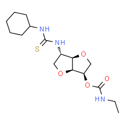 ChemSpider 2D Image | 1,4:3,6-Dianhydro-2-[(cyclohexylcarbamothioyl)amino]-2-deoxy-5-O-(ethylcarbamoyl)-D-glucitol | C16H27N3O4S