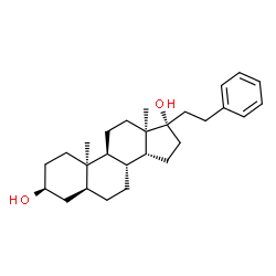 ChemSpider 2D Image | (3beta,5alpha,10alpha,13alpha,14beta)-21-Phenylpregnane-3,17-diol | C27H40O2