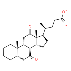 ChemSpider 2D Image | (5beta,8alpha,9beta,14beta,20S)-7,12-Dioxocholan-24-oate | C24H35O4