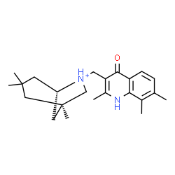 ChemSpider 2D Image | (1R,5S)-1,3,3-Trimethyl-6-[(2,7,8-trimethyl-4-oxo-1,4-dihydro-3-quinolinyl)methyl]-6-azoniabicyclo[3.2.1]octane | C23H33N2O