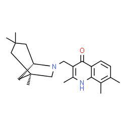 ChemSpider 2D Image | 2,7,8-Trimethyl-3-{[(1R,5S)-1,3,3-trimethyl-6-azabicyclo[3.2.1]oct-6-yl]methyl}-4(1H)-quinolinone | C23H32N2O