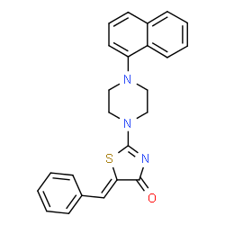 ChemSpider 2D Image | (5Z)-5-Benzylidene-2-[4-(1-naphthyl)piperazin-1-yl]-1,3-thiazol-4(5H)-one | C24H21N3OS