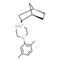 ChemSpider 2D Image | 1-[(1R,2S,4S)-Bicyclo[2.2.1]hept-2-yl]-4-(2,5-dimethylphenyl)piperazin-1-ium | C19H29N2