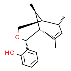 ChemSpider 2D Image | 2-[(1R,2R,5R,6R,9S)-6,8,9-Trimethyl-3-oxabicyclo[3.3.1]non-7-en-2-yl]phenol | C17H22O2