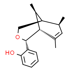 ChemSpider 2D Image | 2-[(1R,2R,5R,6S,9S)-6,8,9-Trimethyl-3-oxabicyclo[3.3.1]non-7-en-2-yl]phenol | C17H22O2