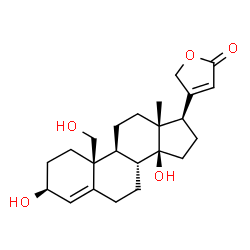 ChemSpider 2D Image | 3-beta,14,19-Trihydroxycarda-4,20(22)-dienolide | C23H32O5