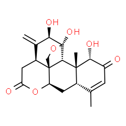 ChemSpider 2D Image | (1beta,8alpha,10alpha,11alpha,12alpha)-1,11,12-Trihydroxy-11,20-epoxypicrasa-3,13(21)-diene-2,16-dione | C20H24O7