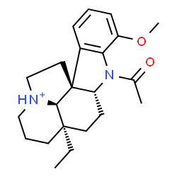 ChemSpider 2D Image | 1-(17-Methoxyaspidospermidin-9-ium-1-yl)ethanone | C22H31N2O2