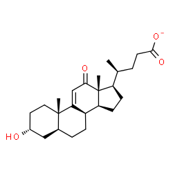ChemSpider 2D Image | (3alpha,5alpha,8alpha,20S)-3-Hydroxy-12-oxochol-9(11)-en-24-oate | C24H35O4