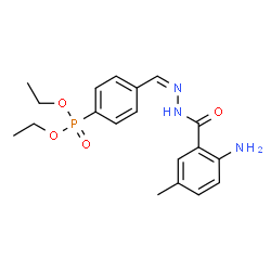 ChemSpider 2D Image | Diethyl (4-{(Z)-[(2-amino-5-methylbenzoyl)hydrazono]methyl}phenyl)phosphonate | C19H24N3O4P