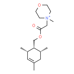 ChemSpider 2D Image | 4-Methyl-4-(2-oxo-2-{[(1R,2S,6R)-2,4,6-trimethyl-3-cyclohexen-1-yl]methoxy}ethyl)morpholin-4-ium | C17H30NO3