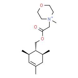 ChemSpider 2D Image | 4-Methyl-4-(2-oxo-2-{[(1R,2R,6S)-2,4,6-trimethyl-3-cyclohexen-1-yl]methoxy}ethyl)morpholin-4-ium | C17H30NO3