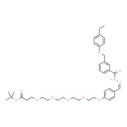 ChemSpider 2D Image | 2-Methyl-2-propanyl 1-{4-[(Z)-({3-[(4-ethylphenoxy)methyl]benzoyl}hydrazono)methyl]phenoxy}-3,6,9,12-tetraoxapentadecan-15-oate | C38H50N2O9