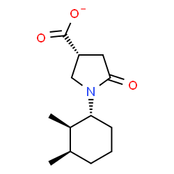 ChemSpider 2D Image | (3R)-1-[(1R,2R,3R)-2,3-Dimethylcyclohexyl]-5-oxo-3-pyrrolidinecarboxylate | C13H20NO3