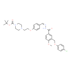 ChemSpider 2D Image | 2-Methyl-2-propanyl 4-(2-{4-[(Z)-({3-[(4-chlorophenoxy)methyl]-4-methoxybenzoyl}hydrazono)methyl]phenoxy}ethyl)-1-piperazinecarboxylate | C33H39ClN4O6