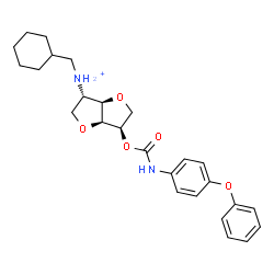 ChemSpider 2D Image | 1,4:3,6-Dianhydro-2-[(cyclohexylmethyl)ammonio]-2-deoxy-5-O-[(4-phenoxyphenyl)carbamoyl]-D-glucitol | C26H33N2O5