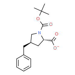 ChemSpider 2D Image | (2S,4R)-4-Benzyl-1-{[(2-methyl-2-propanyl)oxy]carbonyl}-2-pyrrolidinecarboxylate | C17H22NO4
